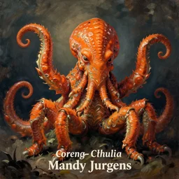 zoological portrait of orange cthulhu by mandy jurgens