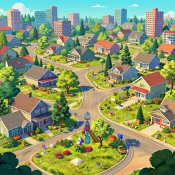 a lucid dream adventure awaits inside a suburban neighborhood. 8 k resolution, beautiful, digital art, maximalist.