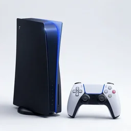 playstation 6, black and blue game console, square, hyperdetailed, artstation, cgsociety, 8 k