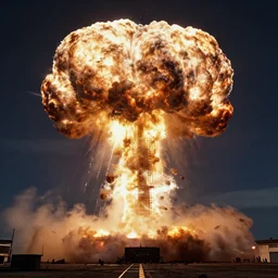 wide shot of a massive nuclear explosion in a shape of a flower by gustav dore, dynamic lighting, octane render, atmospheric