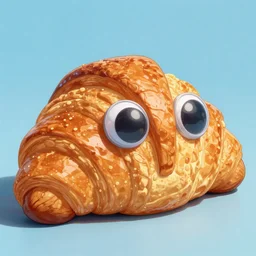 closeup upper body artwork of an anthro croissant with googly eyes, anime key visual, incredibly detailed, D&D, finished concept art, digital art by Vladimir Kush, trending on Artstation