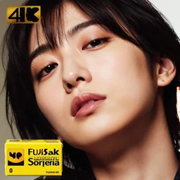 luxury advertisement. close - up, very closeup japanese av idol face, from below three quarters angle. 4 k 8 k huhd 1 6 k instagram photo at behance, epic cinematic movie shot, hollywood. kodak portra, fujifilm superia. adobe lightroom, photoshop, pixlr, affinity, luminar