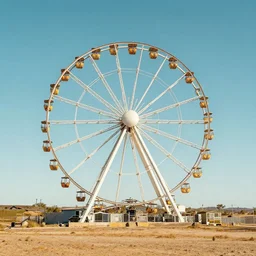 ferris wheel far away in the middle of nowhere realistic 4K