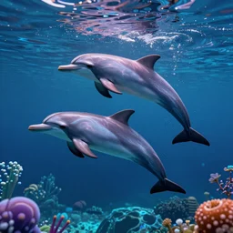 magical psychedelic dolphins diving in dmt psychedelic universe liquid, octane render, 8k, extremely detailed