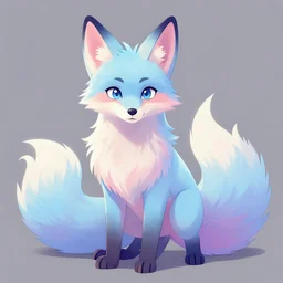 an anthropomorphic fox with pastel blue and pastel pink fur, trending on furaffinity, trending on artstation, furry art, digital art