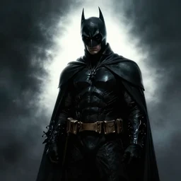 a portrait of a half bat half man, dark knight, back lighting, horror, digital art, in the style of greg rutkowski,