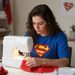 “ super hero woman sewing ”