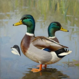 a duck on the prowl oil painting alfred freddy krupa