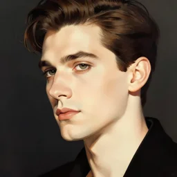 close up portrait of a man, dynamic lighting, ultra detailed, 4 k, illustration in the style of tamara de lempicka
