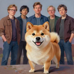 hyper realistic astro shibu inu painting by chiara bautista and karl kopinski and kim jung giu and weta studio, and lucasfilm and jesper ejsing and norman rockwell greg rutkowski frank frazzeta