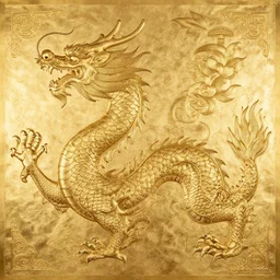 chinese zodiac dragon, by james jean, eyvind earle, china gold clocor scheme