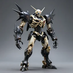 mecha made of bones powered by black magic, realistic photograph