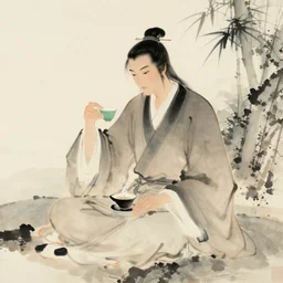 zhuangzhi dreaming he is a cup of tea dreaming he is zhuangzi in the style of confucian art