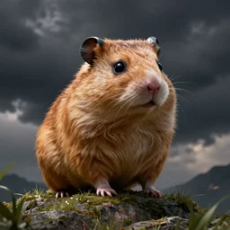 a giant hamster on top of katniss everdeen, digital art by greg rutkowski