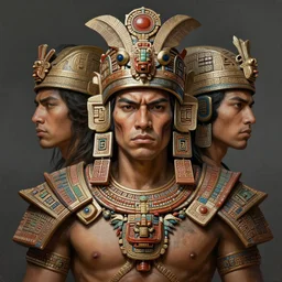 digital painting of a mayan warrior by filipe pagliuso and justin gerard, symmetric, fantasy, highly detailed, realistic, intricate, portrait, sharp focus