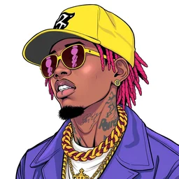 obama as a fashionable soundcloud rapper, illustration by horohiko araki, manga art, obama as a soundcloud rapper with colorful hair