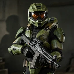 professional photo portrait of the master chief from halo in the style of the movie lone survivor nikon d 8 0 6 0 mm lens, cinematic lighting and shadows