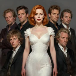 portrait shot of christina hendricks in bladerunner wearing a white dress, intricate, elegant, highly detailed, centered, digital painting, artstation, concept art, smooth, sharp focus, illustration, artgerm, tomasz alen kopera, peter mohrbacher, donato giancola, joseph christian leyendecker, wlop, boris vallejo