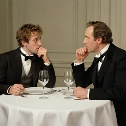 leonard rossiter and francis de la tour having dinner together