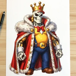 larry - king dressed like skeletor as wario or waluigi comic - con comic - book drawing from mad - magazine