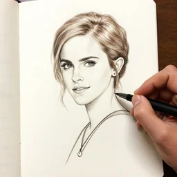 pen draw line of emma watson
