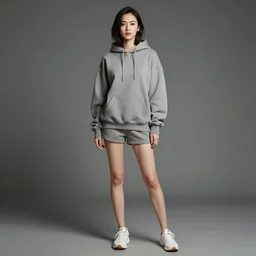 beautiful figure, woman, full clothing, hoodie and shors, art by greg ruthowski, ruan jia, wlop