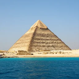 ancient piramyd in the middle of the sea