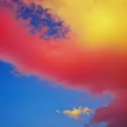 red blue and yellow sky