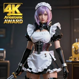 cyberpunk maid warrior, highly detailed, 4 k, hdr, smooth, sharp focus, high resolution, award - winning photo, artgerm, photorealistic