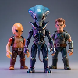 hyperrealistic rendering, alien, by art of skinner and richard corben and jeff easley, product photography, action figure, sofubi, studio lighting, colored gels