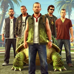 highly detailed portrait, 🐢, in gta v, stephen bliss, unreal engine, fantasy art by greg rutkowski, loish, rhads, ferdinand knab, makoto shinkai and lois van baarle, ilya kuvshinov, rossdraws,