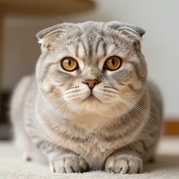 portrait of an adorable Scottish fold kitten. Award winning, obese, adorable!