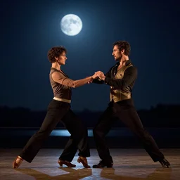 Pietro Pacciani, Giancarlo Lotti and Mario Vanni dancing in the moonlight