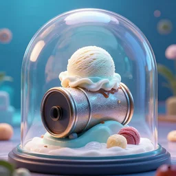 sub - bass fused with ice cream inside a dome, aquarium view, octane render, 4 k, 3 k, 2 k, 1 k, ray tracing
