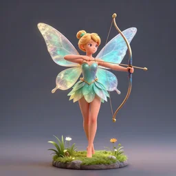 3d rendering of a fairy with a bow