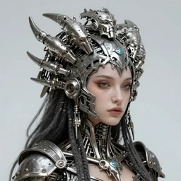 ancient biomechanoid hybrid slavic multifaced god armored head fantasy beautiful human witch face mask tattoo pattern concept, glagolitic glyph, intricate artwork by, Johnatan Wayshak, Zdizslaw Beksinski, Artgerm, H.R. Giger, very coherent artwork, cinematic, hyper realism, high detail, octane render, unreal engine, 8k, High contrast, higly detailed black ink outline, crosshatch sketch gradient