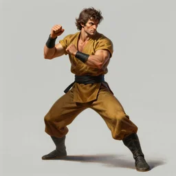 full body concept art of martial artist in the style of Jean Giraud in the style of Frank Frazetta in the style of leonard boyarsky trending on artstation deviantart Pinterest detailed realistic High Resolution HD 8k in color
