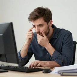 man doing a useless job, detailed
