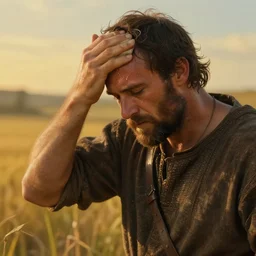 medieval peasant working in the field wiping off sweat from forehead wonderful masterpiece highly detailed scifi, beautiful cinematic light deep focus, elegant, digital painting, smooth, sharp focus, golden ratio, dramatic illumination, ultra realistic, 4 k, art by greg rutkowski wlop rossdraws