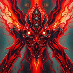 red scifi astral robot warrior painting of abstract surrealist forms by yvonne mcgillivray by mandy jurgens by michael divine, powerful eyes glowing highly detailed painting, spiritual abstract forms, symmetrical, trending on art station, abstract emotional, very beautiful, fantasy digital art, highly detailed patterned visionary art, magic symbols, by michael divine, cosmic nebula
