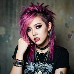 a portrait of a drunk cute punk rock pixie girl by loish