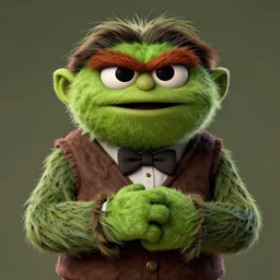 oscar the grouch portrait as a dnd character fantasy art.