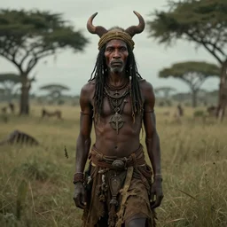 a rare witch doctor in the wilds of africa, by octavio ocampo, muted colors, highly detailed, cinematic, concept art