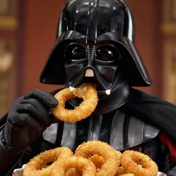 darth vader eating onion rings