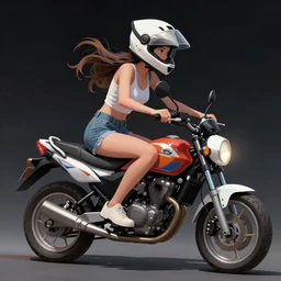 a girl is riding a motorbike, the space background, digital painting by artgerm hyperdetailed trending on artstation trending on deviantart