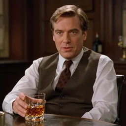 Funco Pop of Donald Draper, TV Character, in a glass of whiskey