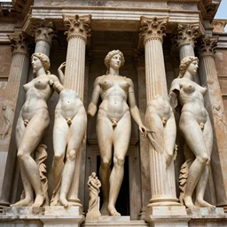 2 5 hyper - detailed giant women body sculptures shaping as colums and sculptures a surrealistic building at the kingdom of julius caesar, roman historic works, hyper - detailed, artstation trending, world renowned artists, historic artworks society, antique renewel, good contrast,, cgsociety, by greg rutkowski, by gustave dore, caspar david friedrich style, deviantart, 2 4 mm lens, fotorealist, national geographic