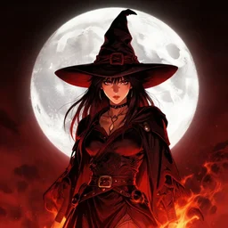 portrait, jada fire as a witch in front of the full big moon, book cover, red white and black colors, dramatic lighting, cinematic, establishing shot, extremly high detail, foto realistic, cinematic lighting, intricate line drawings, by Yoshitaka Amano, Ruan Jia, Kentaro Miura, Artgerm, post processed, concept art, artstation, matte painting, style by eddie mendoza, raphael lacoste, alex ross