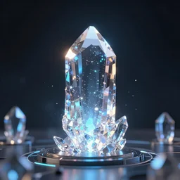 a techno album cover featuring a glowing crystal
