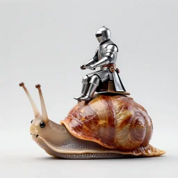 knight riding a giant snail